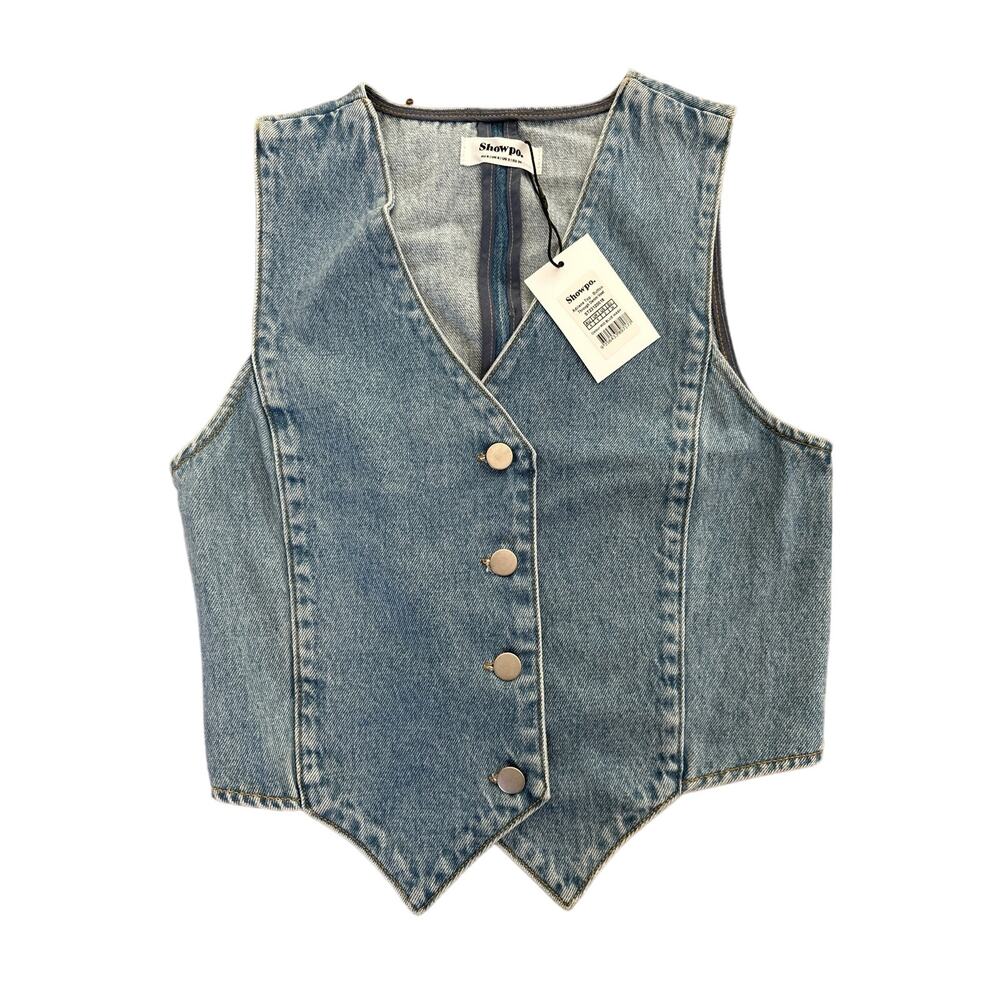 Showpo - Adriene Button Down Denim Vest in Blue